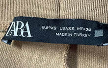 Load image into Gallery viewer, Zara Womens Brown Elastic Waist Front Split Ribbed Compression Leggings Size XS
