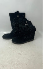 Load image into Gallery viewer, Coach Womens Black Signature Print Round Toe Mid Calf Winter Boots Size 7
