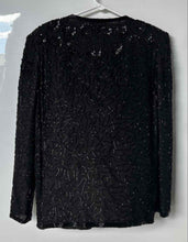 Load image into Gallery viewer, B2 &amp; US By Marx &amp; John Womens Black Open Front Embellished Jacket Size Large
