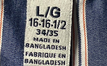Load image into Gallery viewer, Lucky Brand Mens Blue Striped Long Sleeve Dress Shirt Size Large
