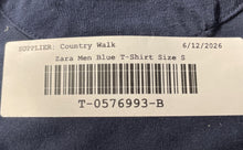 Load image into Gallery viewer, Zara Mens Blue Short Sleeve V-Neck Slim Fit Pullover T-Shirt Size Small
