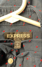 Load image into Gallery viewer, Express Mens Blue Printed Cotton Long Sleeve Collared Dress Shirt Size S
