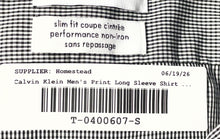 Load image into Gallery viewer, Calvin Klein Mens Black White Check Print Long Sleeve Dress Shirt Size 17 1/2
