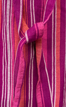 Load image into Gallery viewer, A New Day Womens Purple Striped Belted High Waist A-Line Skirt Size Medium
