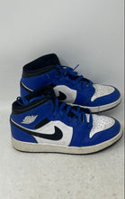 Load image into Gallery viewer, Nike Kids Air Jordan 1 Mid DQ8423-402 Blue White Leather Sneaker Shoes Size 6.5Y
