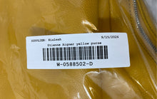 Load image into Gallery viewer, Etienne Aigner Womens Yellow Pebbled Leather Studded Zip Top Shoulder Purse
