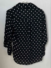 Load image into Gallery viewer, Express Womens Black White Polka Dots Long Sleeve Button-Up Shirt Size XS
