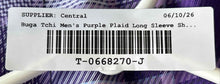 Load image into Gallery viewer, Bugatchi Mens Purple Plaid Long Sleeve Shaped Fit Button-Up Shirt Size Large
