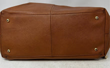 Load image into Gallery viewer, Calvin Klein Womens Brown Leather Outer Pocket Bottom Studs Shoulder Bag
