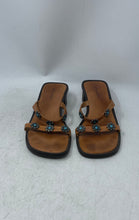 Load image into Gallery viewer, Sesto Meucci Womens Brown Leather Block Heel Slip-On Slide Sandals Size 9
