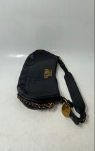 Load image into Gallery viewer, Steve Madden Womens Black Croc Embossed Leather Charm Zipper Shoulder Bag
