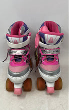 Load image into Gallery viewer, C-LUO Girls Cool Bear Pink And White Adjustable Roller Skates Size Medium
