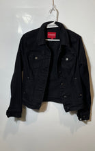 Load image into Gallery viewer, Guess Womens Black Denim Long Sleeve Chest Pockets Button Front Jacket Size M

