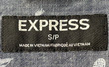 Load image into Gallery viewer, Express Mens Gray Printed Short Sleeve Collared Button-Up Shirt Size Small
