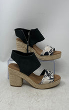 Load image into Gallery viewer, Toms Womens Majorca Brown &amp; Black Side Zip Block Platform Heels Size 6.5
