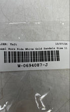 Load image into Gallery viewer, Michael Kors Girls Val White Gold Signature Print Open Toe Thong Sandals Size 11
