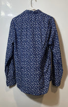 Load image into Gallery viewer, Zara Man Mens Blue Floral Print Cotton Long Sleeve Slim-Fit Button-Up Shirt Sz L
