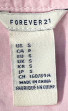 Load image into Gallery viewer, Forever 21 Womens Pink Cotton Long Sleeve Collared Button-Up Shirt Size Small
