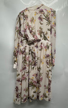 Load image into Gallery viewer, Eva Mendes Womens Multicolor Floral Printed Long Sleeve Fit &amp; Flare Dress Size L
