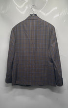 Load image into Gallery viewer, Portofino Mens Brown Plaid Notch Lapel Pockets Two-Button Blazer Jacket No Size
