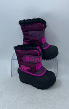 Load image into Gallery viewer, Sorel Kids Snow Commander NV1960-562 Black Pink Faux Fur Ice Winter Boots Size 7
