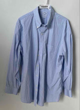 Load image into Gallery viewer, Brooks Brothers Mens White Check Long Sleeve Regular Fit Dress Shirt Size 16.5
