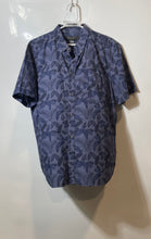 Load image into Gallery viewer, French Connection Mens Blue Leaf Print Short Sleeve Button-Up Shirt Size L
