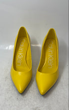 Load image into Gallery viewer, Calvin Klein Womens Gayle Yellow Slip-On High Stiletto Pump Heels Size 7.5
