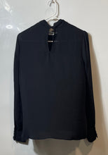 Load image into Gallery viewer, Forever 21 Womens Black Long Sleeve Front Distinctive Self-Tie Blouse Top Size M

