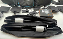 Load image into Gallery viewer, Lot Of Assorted Light Set And Tripods Black Carrying Case Not Tested
