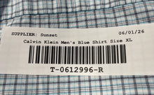 Load image into Gallery viewer, Calvin Klein Mens Blue Plaid Fresh Comfort Slim Fit Quick Dry Dress Shirt Sz XL
