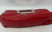 Load image into Gallery viewer, Christopher Kon Womens Red Pebble Leather Top Handle Clutch Purse
