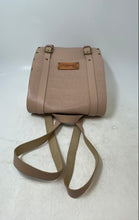 Load image into Gallery viewer, HandStuff Womens Light Pink Faux Leather Studded Double Buckle Flap Backpack
