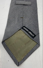 Load image into Gallery viewer, Giorgio Armani Mens Gray Argyle Keeper Loop Adjustable Pointed Tie
