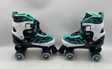 Load image into Gallery viewer, Ecco Unisex Kids Black Mint Green Adjustable Four Wheeled Roller Skates 13C-3Y
