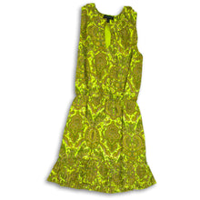 Load image into Gallery viewer, Banana Republic Womens Yellow Paisley Print Tie Neck Sleeveless Shift Dress Sz S
