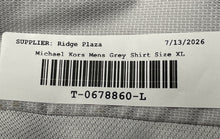 Load image into Gallery viewer, Michael Kors Mens Gray Slim Fit Stretch Non-Iron Dress Shirt Size XL 17.5 36/37
