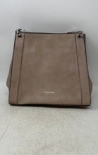 Load image into Gallery viewer, Calvin Klein Womens Nude Leather 3-Compartment Double Handle Shoulder Handbag

