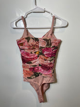 Load image into Gallery viewer, Express Womens Body Contour Multicolor Floral Mesh Ruched Bodysuit Size Small
