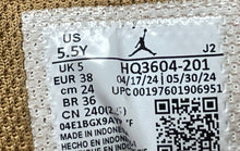 Load image into Gallery viewer, Nike Kids Air Jordan 1 Low SE HQ3604-201 Brown White Sneaker Shoes Size 5.5Y
