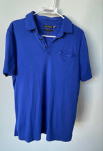 Load image into Gallery viewer, Banana Republic Mens Blue Cotton Standard Fit Collared Golf Polo Shirt Size L
