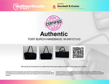 Load image into Gallery viewer, Authentic Tory Burch Womens Emerson Black Saffiano Leather Tote Handbag Stained
