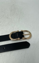 Load image into Gallery viewer, Tahari Womens Black Leather Double-Ring Adjustable Buckle Belt With Tag
