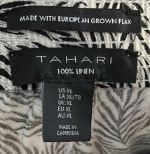 Load image into Gallery viewer, Tahari Womens Black White Tropical Palm Leaf Print Wide-Leg Pants Size XL
