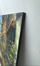 Load image into Gallery viewer, Vintage Mediterranean Coastal Sea View Terrace Canvas Oil Painting Signed
