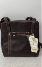 Load image into Gallery viewer, White Stag Womens Dark Brown Faux Leather Double Shoulder Straps Tote Bag W/Tags
