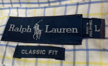 Load image into Gallery viewer, Ralph Lauren Mens Multicolor Check Cotton Classic Fit Button-Up Shirt Size L
