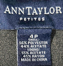 Load image into Gallery viewer, Ann Taylor Womens Dark Gray Long Sleeve Collared Three-Button Blazer Size 4P
