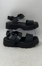 Load image into Gallery viewer, Melissa Womens Kick Off Black Open Toe Adjustable Strap Platform Sandals Size 9

