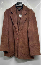 Load image into Gallery viewer, Savannah Womens Brown Leather Long Sleeve Notch Lapel One-Button Blazer Size 16
